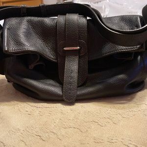 Furla black/brown leather shoulder bag